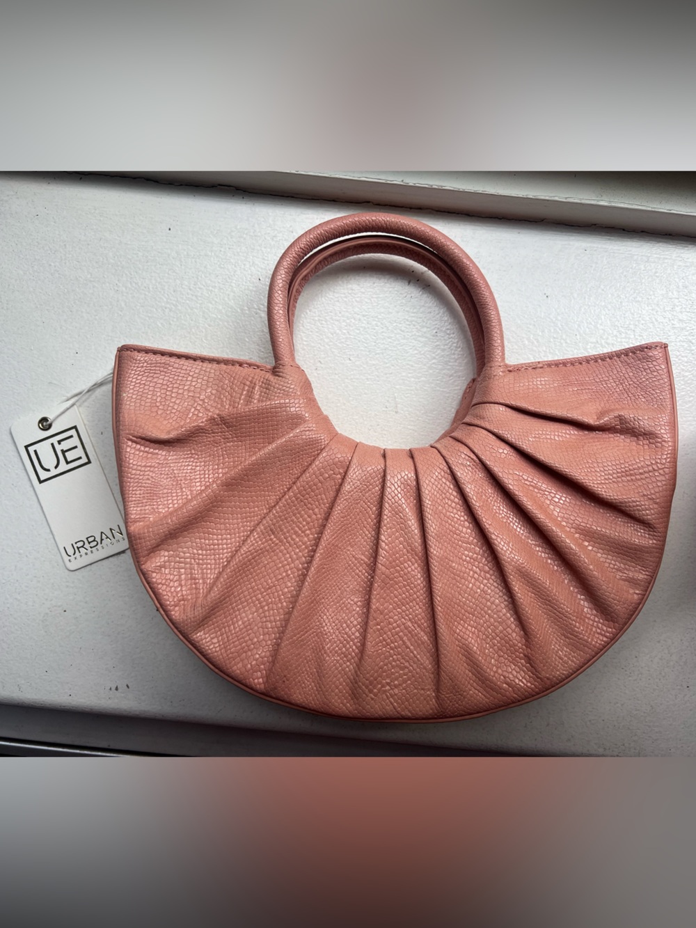 Urban Expressions Blush Pink Crescent Mini Bag with Circular Handles